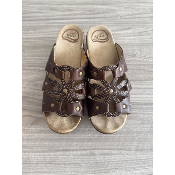 Dansko Serena Flower Cut Out Leather Sandal Size EU 37 - Picture 4 of 11